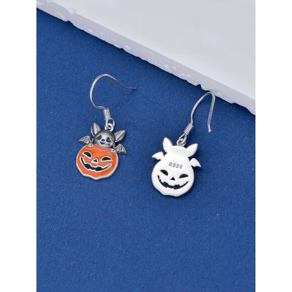 925 Sterling Silver American Flag Dangle Earring  for Women - Picture 3 of 6